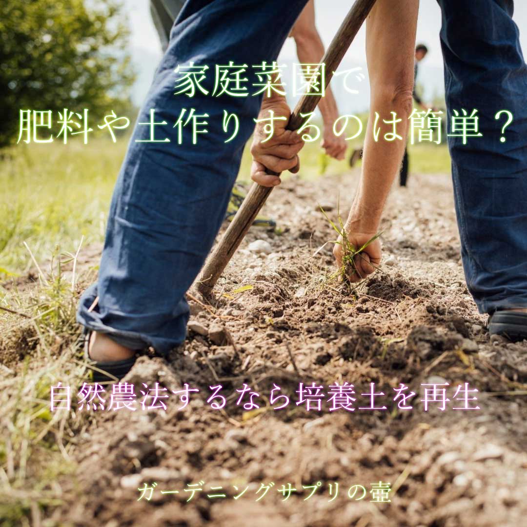 【自然農法するなら培養土を再生】家庭菜園で肥料や土作りするのは簡単？